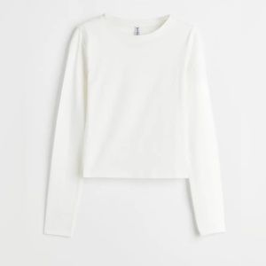 H&M White Short Jersey Top Size XXL